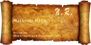 Nyitray Rita névjegykártya